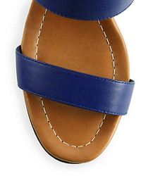 Kate Spade New York Bina Striped Wedge Leather Sandals