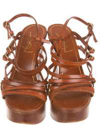 Saint Laurent Yves Wedge Sandals