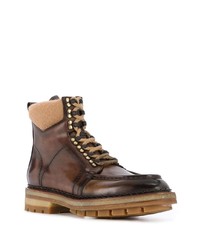 Santoni Chunky Lace Up Leather Boots