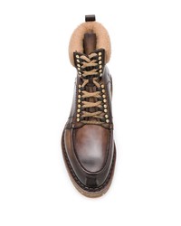 Santoni Chunky Lace Up Leather Boots