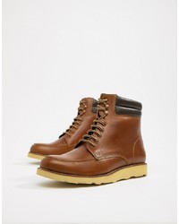 Original Penguin Leather Hiking Style Boots In Tan