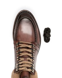 Santoni Leather Lace Up Boots