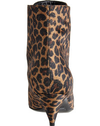 Saint Laurent Leopard Print Point Toe Ankle Booties