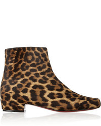 Christian Louboutin Tounoir Leopard Print Calf Hair Ankle Boots