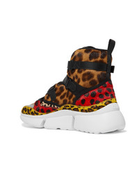Chloé Sonnie Leopard Print Calf Hair High Top Sneakers