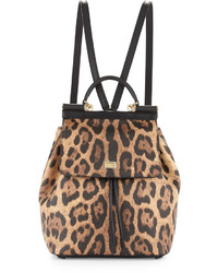 Dolce & Gabbana Miss Sicily Leopard Print Backpack