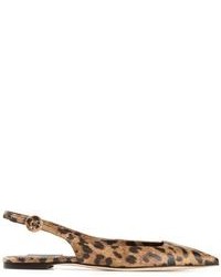 Brown Leopard Ballerina Shoes