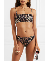 Ganni Leopard Print Bikini Top