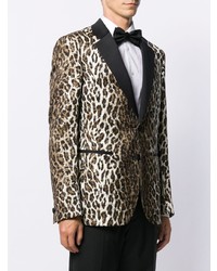 Versace Jacquard Leopard Print Blazer