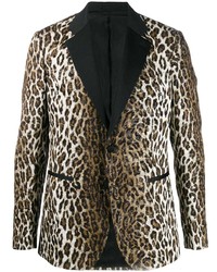 Versace Jacquard Leopard Print Blazer