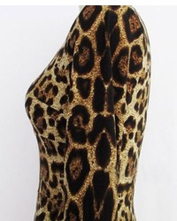 ChicNova Leopard Hollow Out Bodycon Dress