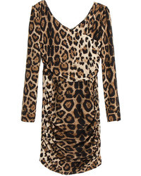 ChicNova V Neck Leopard Print Bodycon Dress
