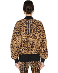 Dolce & Gabbana Leopard Brocade Oversized Bomber Jacket