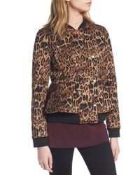 Trouve Leopard Print Peplum Jacket