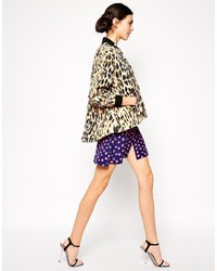 Sonia Rykiel Sonia By Reversible Bomber In Neon And Leopard Print
