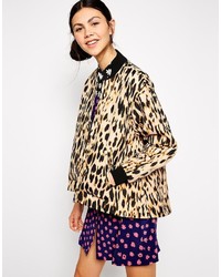 Sonia Rykiel Sonia By Reversible Bomber In Neon And Leopard Print