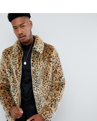 ASOS DESIGN Tall Faux Fur Western Jacket In Leopard Print