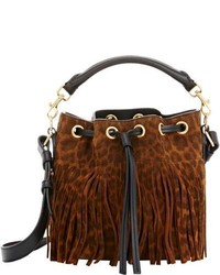 Brown Leopard Bucket Bag