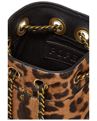 Jerome Dreyfuss Jrme Dreyfuss Popeye Mini Leopard Print Calf Hair Bucket Bag Leopard Print