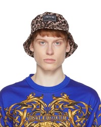 VERSACE JEANS COUTURE Black Brown Printed Bucket Hat