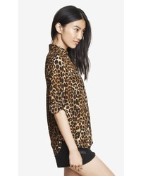 Express Original Fit Leopard Print Portofino Shirt