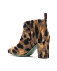Paola D'arcano Leopard Print Ankle Boots