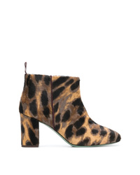 Paola D'arcano Leopard Print Ankle Boots