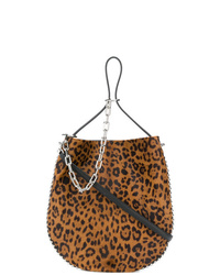 Brown Leopard Calf Hair Crossbody Bag