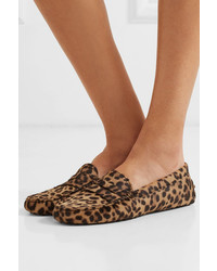 Tod's Gommino Leopard Print Calf Hair Loafers