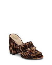 Vince Camuto Leopard Print Genuine Calf Hair Slide Sandal