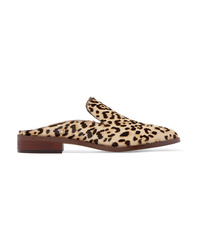 Brown Leopard Calf Hair Loafers