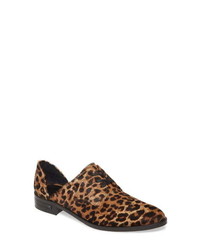Brown Leopard Calf Hair Oxford Shoes