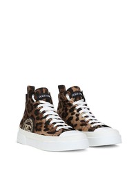 Dolce & Gabbana Portofino High Top Leopard Print Sneakers
