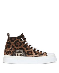 Dolce & Gabbana Portofino High Top Leopard Print Sneakers