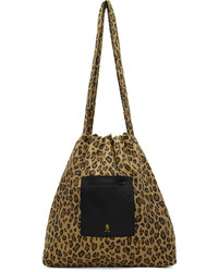 Brown Leopard Canvas Tote Bag