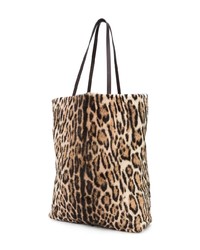 Saint Laurent Leopard Fur Shopper Bag