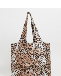 My Accessories London Leopard Print Cotton Tote Bag