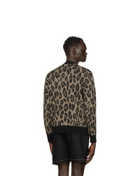Second/Layer Brown And Black Mohair Leopard Cardigan
