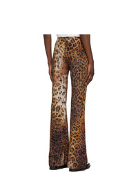 Versace Beige And Black Leopard Trousers