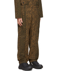 South2 West8 Brown Leopard Army String Trousers