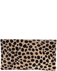 Clare Vivier Leopard Foldover Clutch