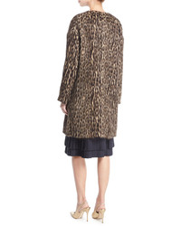 Brock Collection Cynthia Brushed Leopard Print Caban Coat