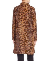 Jane Post Leopard Balmacan Coat