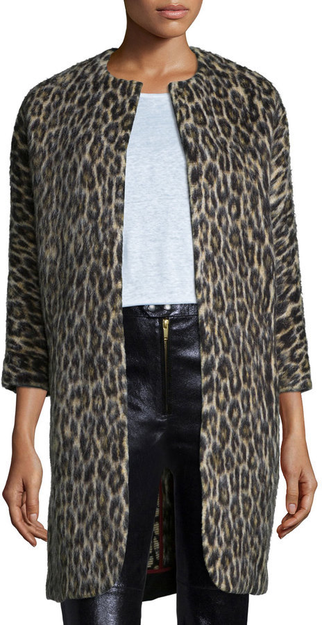 Vervoer Beschuldiging Terughoudendheid Isabel Marant Leopard Print 34 Sleeve Coat, $1,055 | Neiman Marcus |  Lookastic