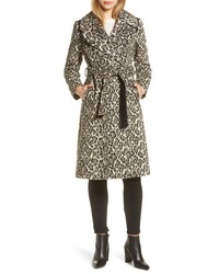 Via Spiga Leopard Print Wrap Coat