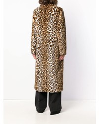 Stand Oversized Leopard Print Coat
