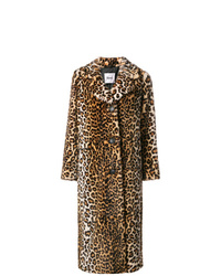 Stand Oversized Leopard Print Coat