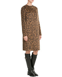 Salvatore Ferragamo Wool Alpaca Leopard Print Coat