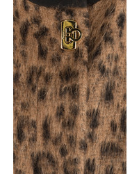 Salvatore Ferragamo Wool Alpaca Leopard Print Coat