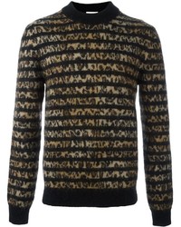 Brown Leopard Crew-neck Sweater